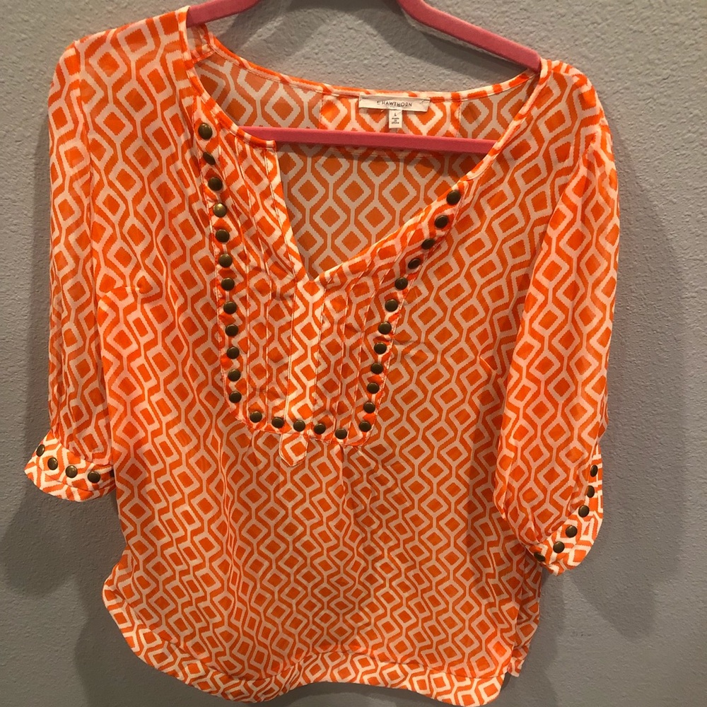 Orange and White shirt